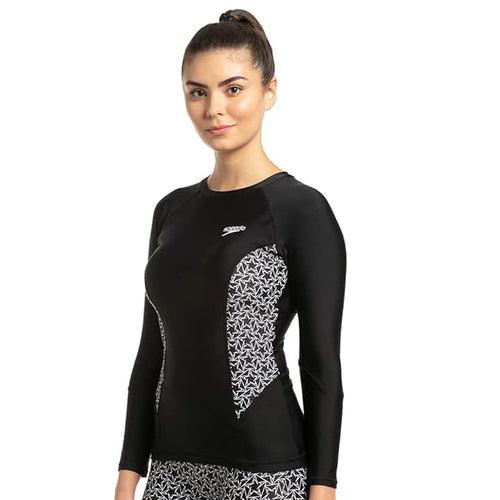 Speedo Women's Solid Long Sleeve Suntop