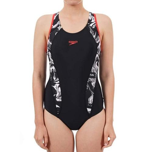 Speedo Women's Endurance 10 Side Panel Print Laneback One Piece Swimwear