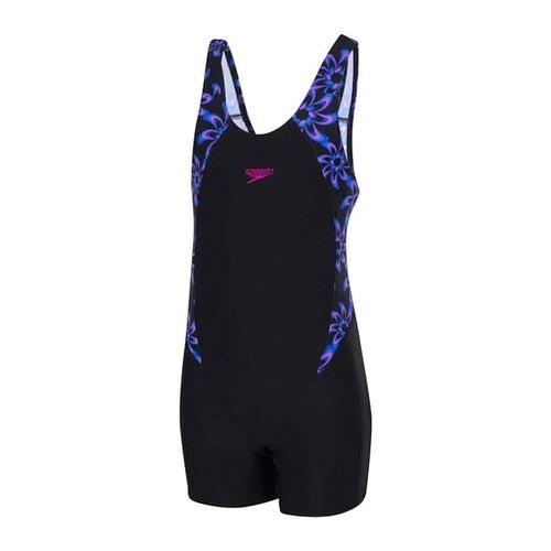 Speedo Kids Printed Legsuit Girls Swimwear