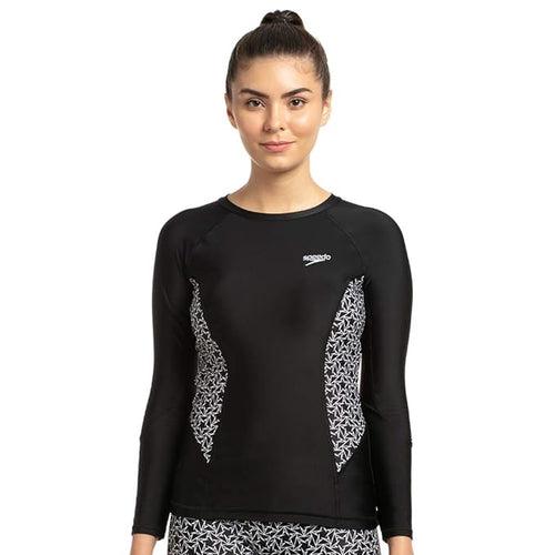 Speedo Women's Solid Long Sleeve Suntop