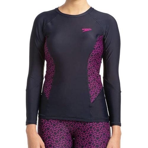 Speedo Women's Solid Long Sleeve Suntop