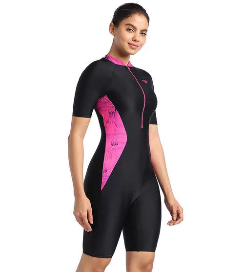 Speedo Women's Endurance Essential Panel Printed Kneesuit Swimwear