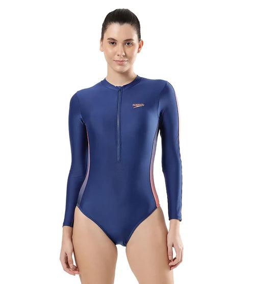 Speedo Women's Endura Brite Long Sleeve Closedback One Piece Swimwear