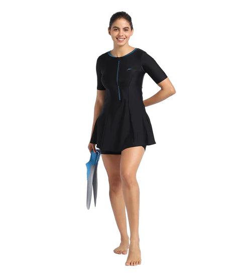 Speedo Women's Endurance10 Closedback Short Sleeve Swimdress With Boyleg