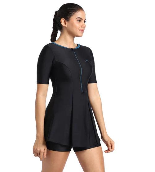 Speedo Women's Endurance10 Closedback Short Sleeve Swimdress With Boyleg