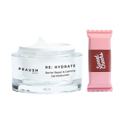 1 Re:hydrate Gel Moisturiser + 1 Sweet Cheeks Ultra Lightweight Liquid Blush