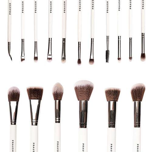 16 Pcs Professional Makeup Brush Set (Face + Eyes) with FREE Marble Makeup Pouch