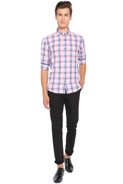 Basics Slim Fit Checks Shirt