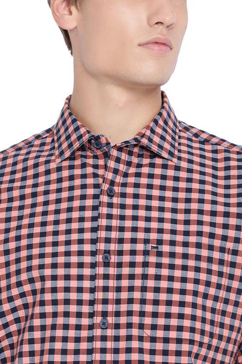 Basics Slim Fit Checks Shirt