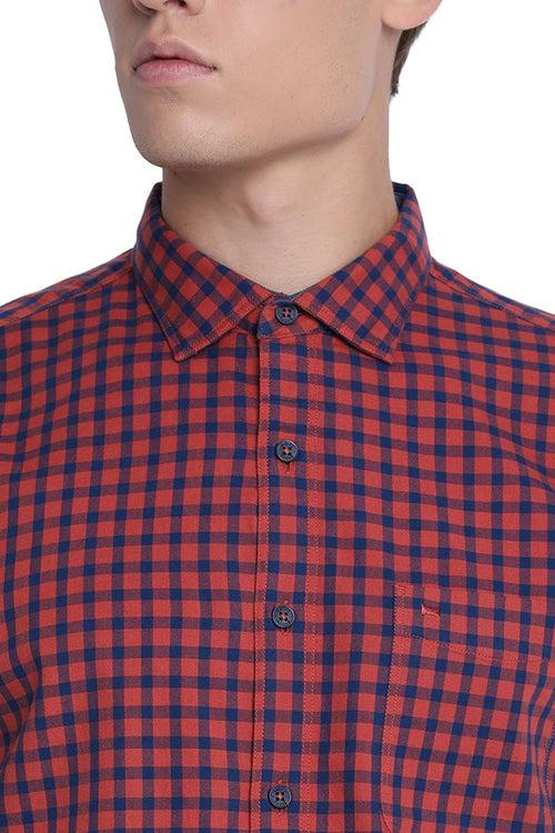 Basics Slim Fit Checks Shirt