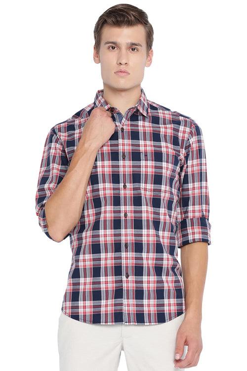 Basics Slim Fit Checks Shirt