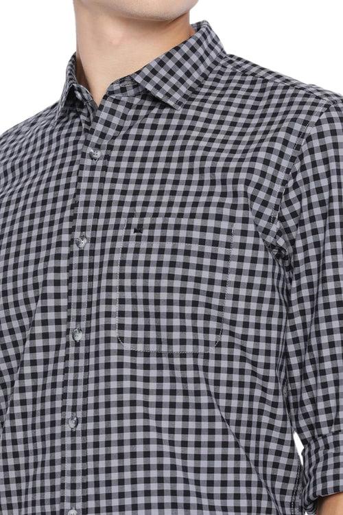 Basics Slim Fit Checks Shirt