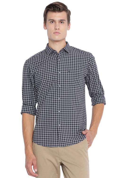 Basics Slim Fit Checks Shirt