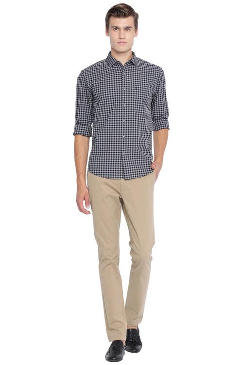 Basics Slim Fit Checks Shirt