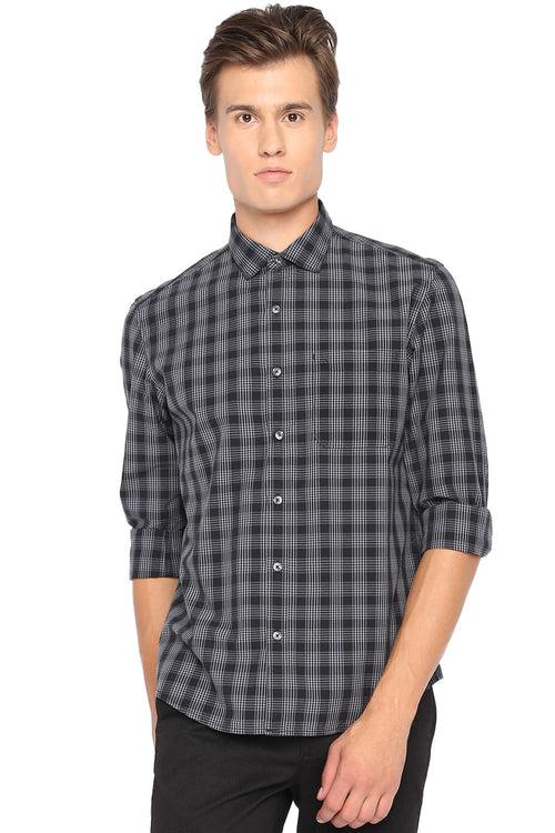 Basics Slim Fit Checks Shirt