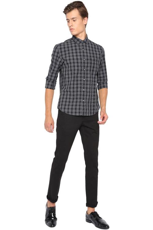 Basics Slim Fit Checks Shirt