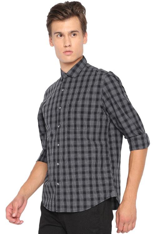 Basics Slim Fit Checks Shirt