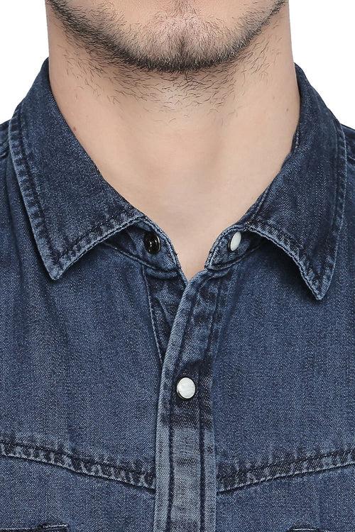 Basics Slim Fit Twill Denim Shirt