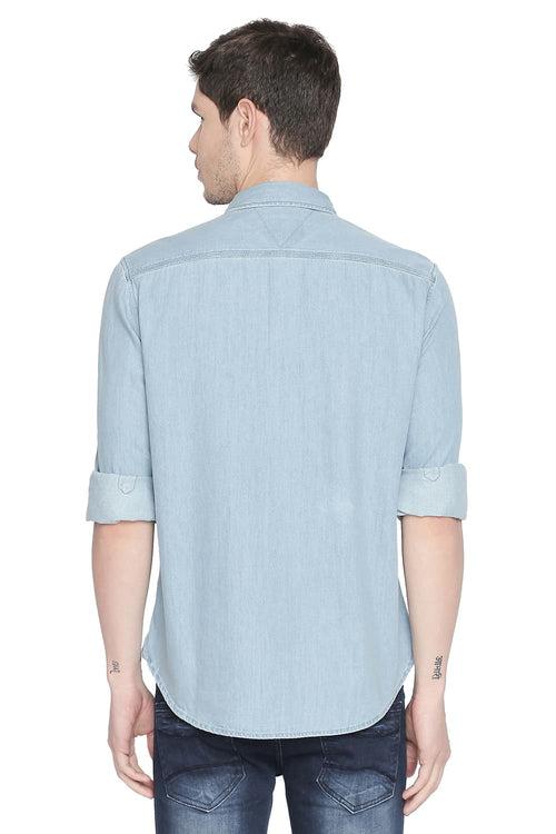 Basics Slim Fit Twill Denim Shirt