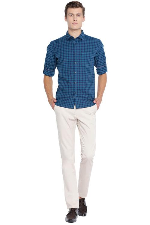 Basics Slim Fit Checks Shirt