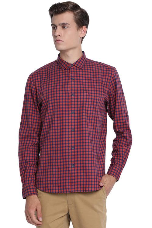 Basics Slim Fit Checks Shirt