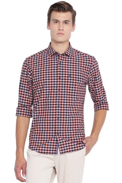 Basics Slim Fit Checks Shirt