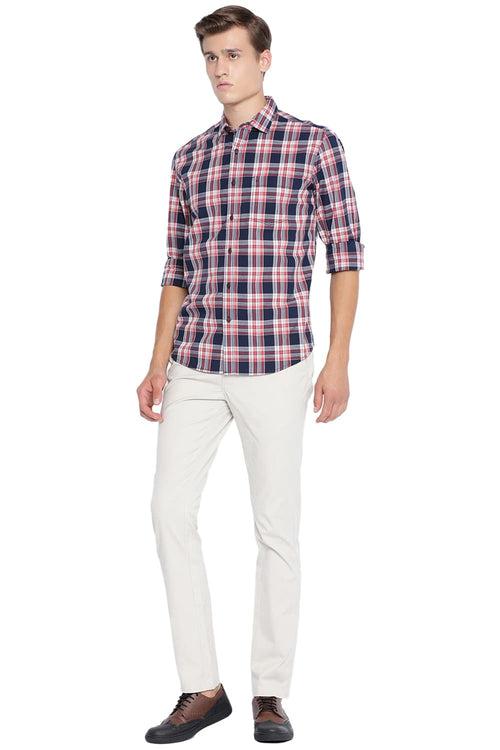 Basics Slim Fit Checks Shirt