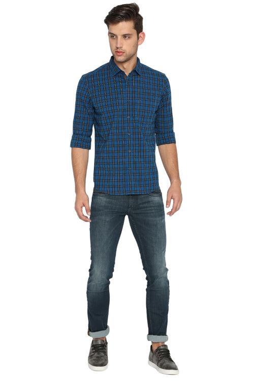 Basics Slim Fit Checks Shirt