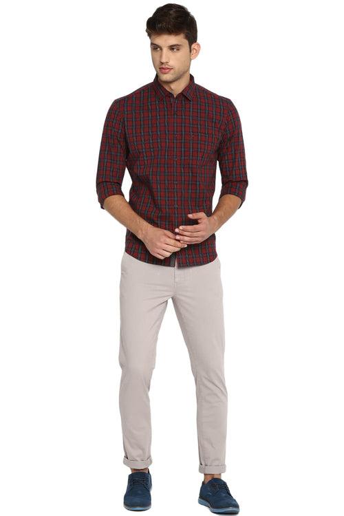 Basics Slim Fit Checks Shirt