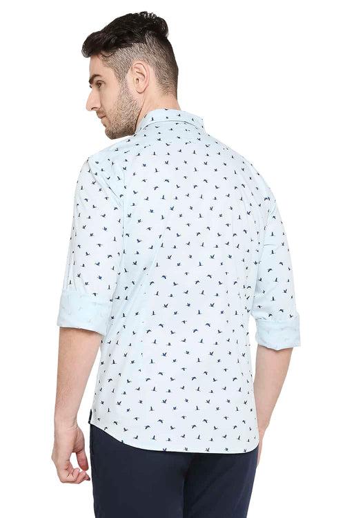 Basics Slim Fit Printed Stretch Shirt