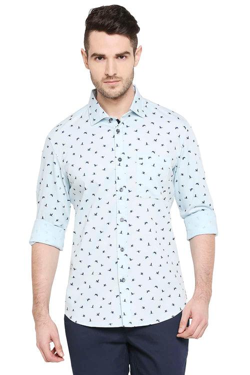 Basics Slim Fit Printed Stretch Shirt