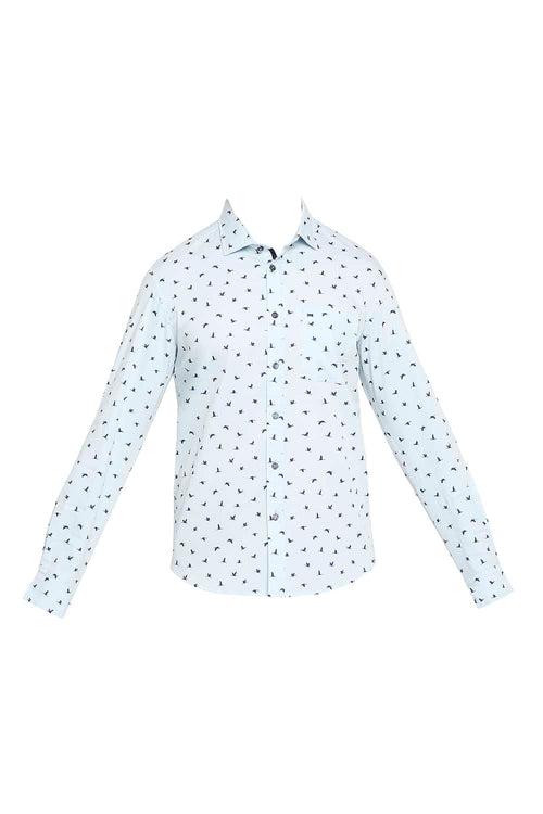 Basics Slim Fit Printed Stretch Shirt