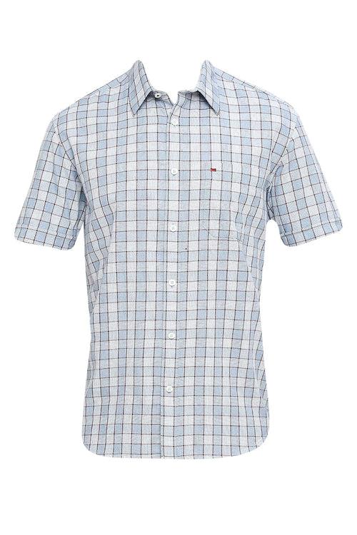 Slim Fit Cotton Checks Halfsleeves Shirt