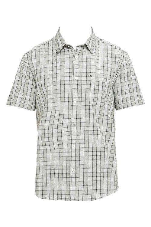 Slim Fit Cotton Checks Halfsleeves Shirt