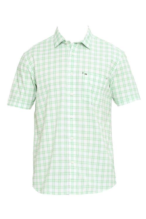 Slim Fit Cotton Checks Halfsleeves Shirt