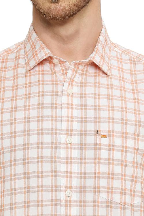 Slim Fit Cotton Checks Halfsleeves Shirt