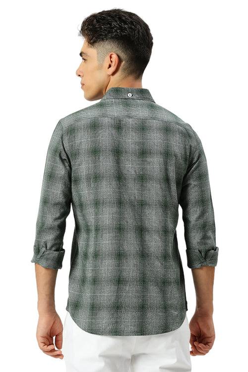 Slim Fit Cotton Fil-a-Fil Checks Shirt