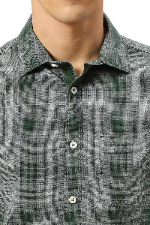 Slim Fit Cotton Fil-a-Fil Checks Shirt