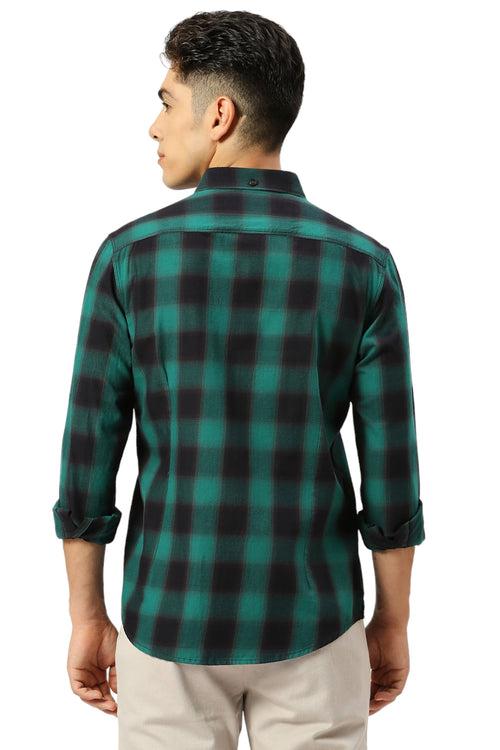 Slim Fit Cotton Twill Checks Shirt