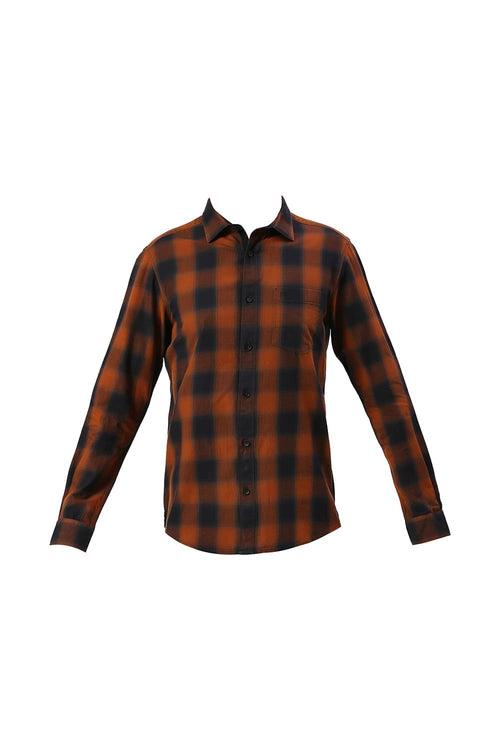 Slim Fit Cotton Twill Checks Shirt