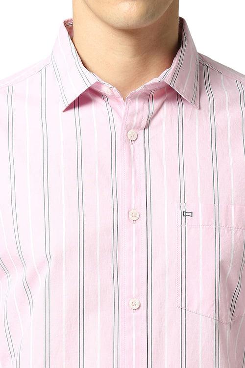 Slim Fit Cotton Fil-a-Fil Stripe Shirt