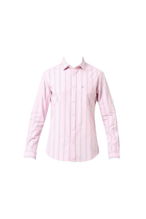 Slim Fit Cotton Fil-a-Fil Stripe Shirt