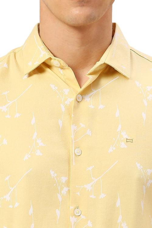 Slim Fit Cotton Viscose Twill Printed Shirt