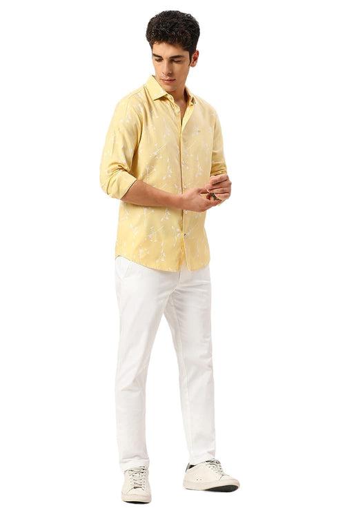 Slim Fit Cotton Viscose Twill Printed Shirt