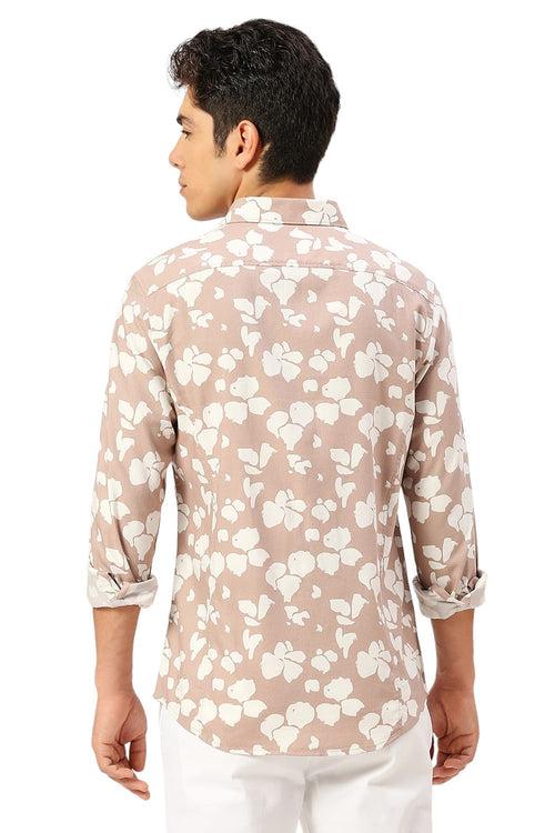 Slim Fit Cotton Viscose Twill Printed Shirt