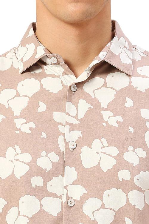 Slim Fit Cotton Viscose Twill Printed Shirt