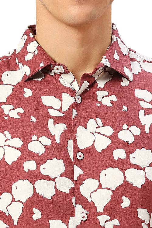 Slim Fit Cotton Viscose Twill Printed Shirt