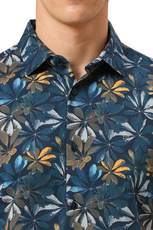 Slim Fit Cotton Viscose Digital Printed Shirt