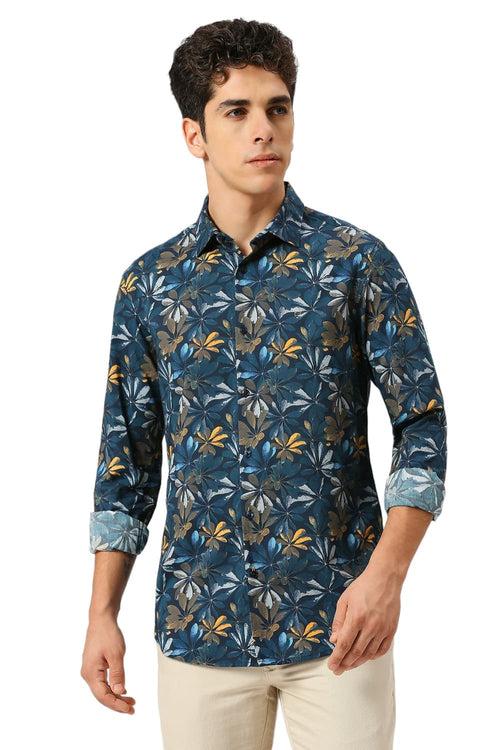 Slim Fit Cotton Viscose Digital Printed Shirt