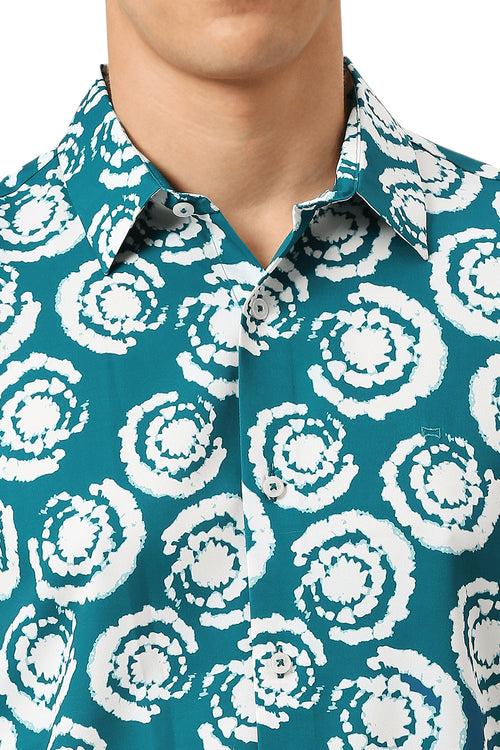 Slim Fit Polyester Printed Shirt